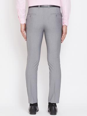 grey solid flat front formal trouser - 17263467 - Standard Image - 3