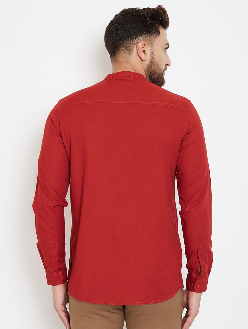red solid casual shirt - 17263502 - Zoom Image - 3