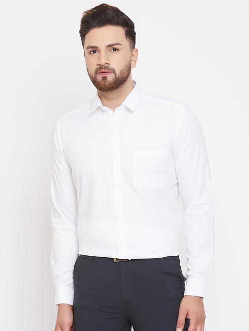 white solid formal shirt - 17263517 - Standard Image - 1