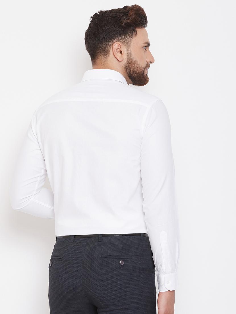 white solid formal shirt - 17263517 - Zoom Image - 3