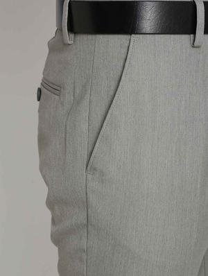 grey solid flat front formal trouser - 17263616 - Standard Image - 5