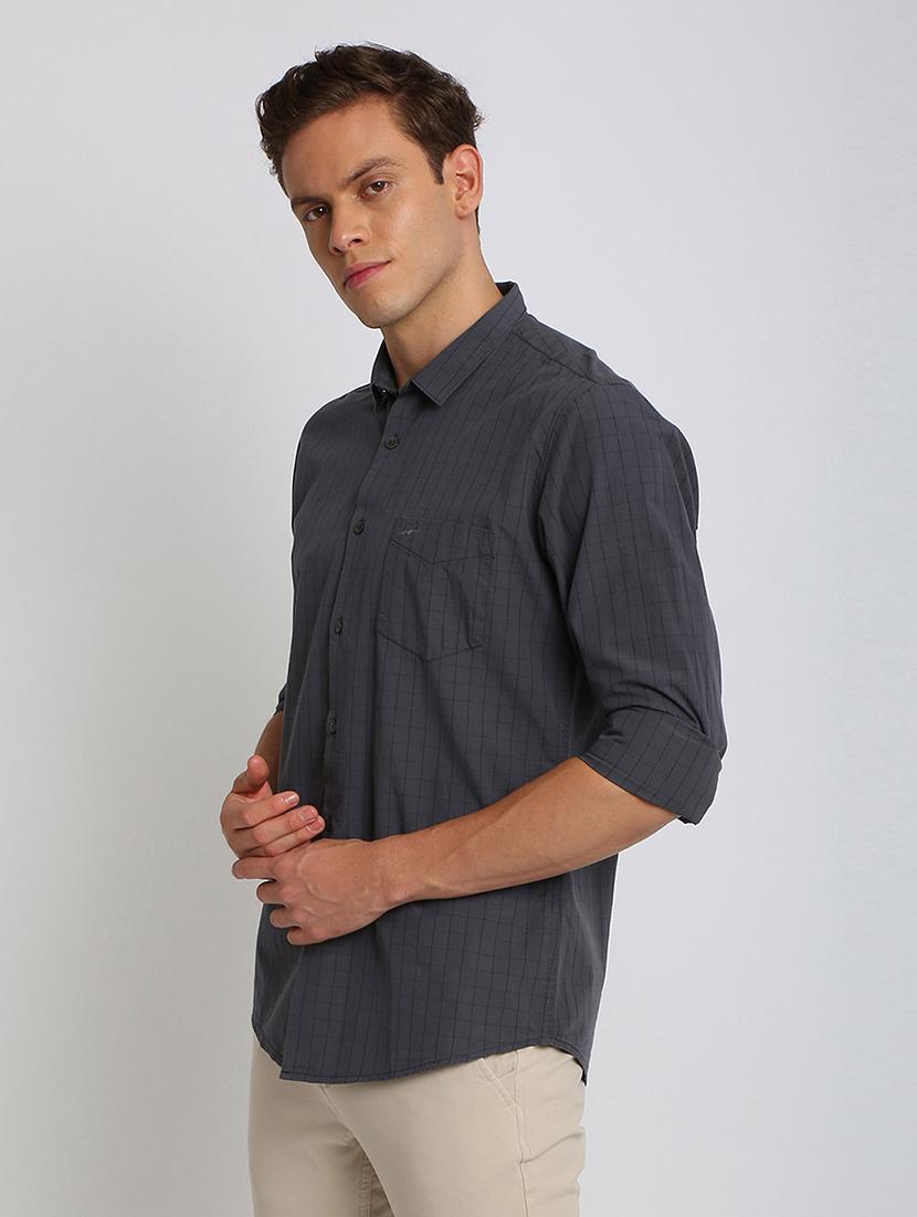 grey checkered casual shirt - 17263623 - Zoom Image - 2