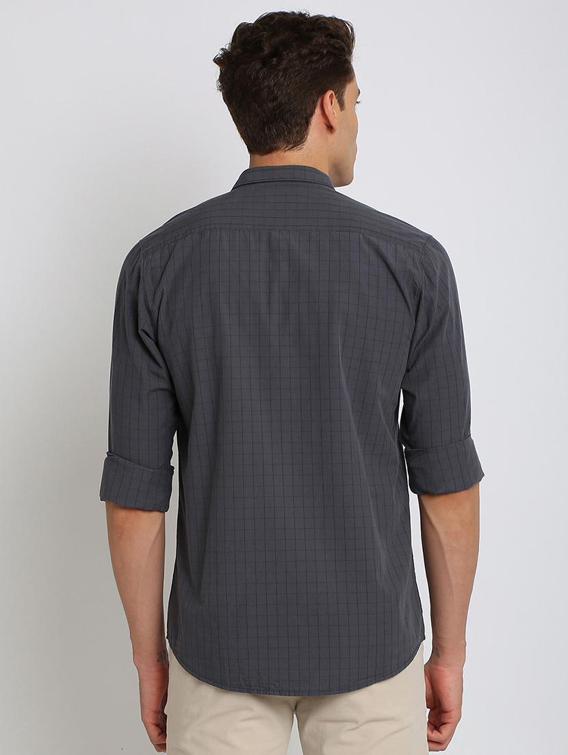 grey checkered casual shirt - 17263623 - Zoom Image - 3