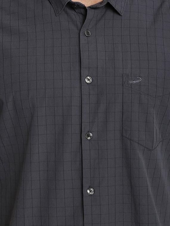 grey checkered casual shirt - 17263623 - Zoom Image - 5