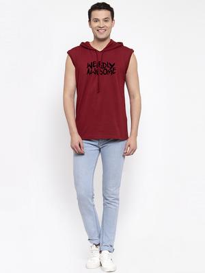 maroon chest print t-shirt - 17263867 - Standard Image - 4