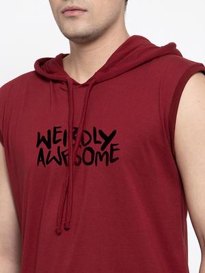 maroon chest print t-shirt - 17263867 - Standard Image - 5