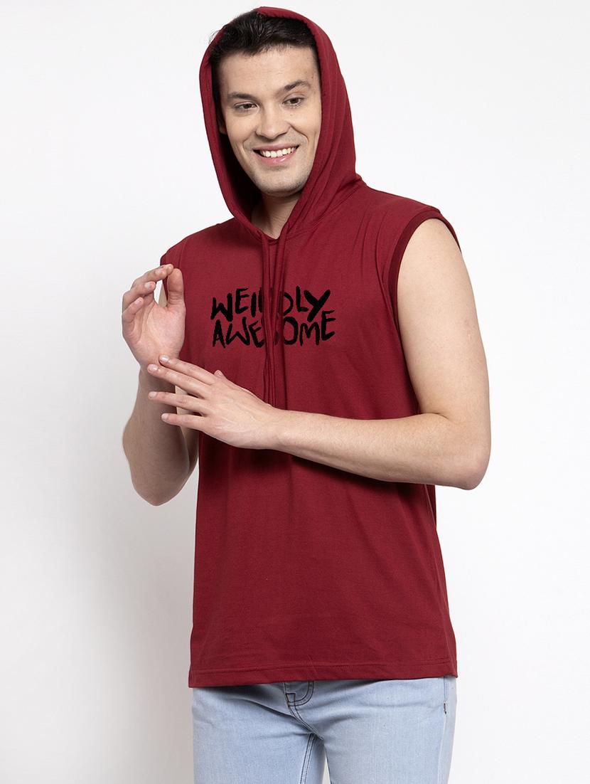 maroon chest print t-shirt - 17263867 - Zoom Image - 2