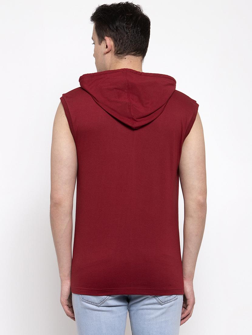 maroon chest print t-shirt - 17263867 - Zoom Image - 3