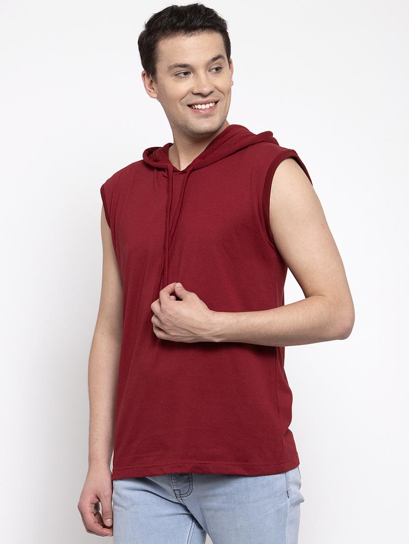 maroon solid t-shirt - 17263997 - Zoom Image - 2