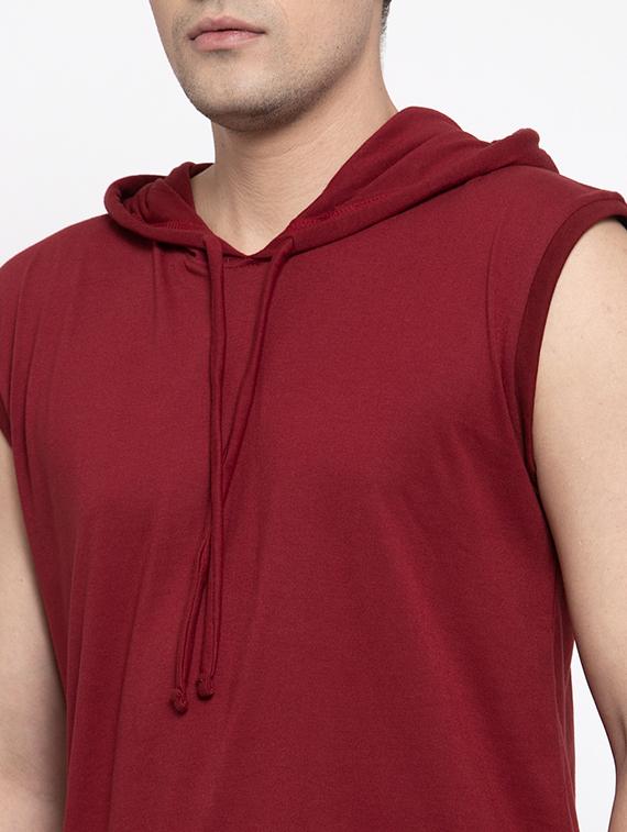 maroon solid t-shirt - 17263997 - Zoom Image - 5