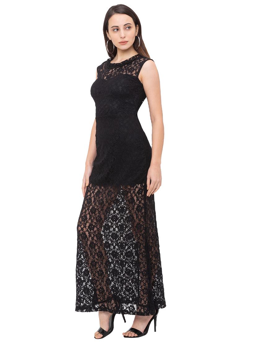 cut out back laced maxi dress - 17264066 - Zoom Image - 2