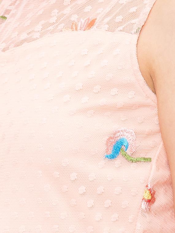 embroidered detail dobby fit & flare dress - 17264067 - Zoom Image - 5