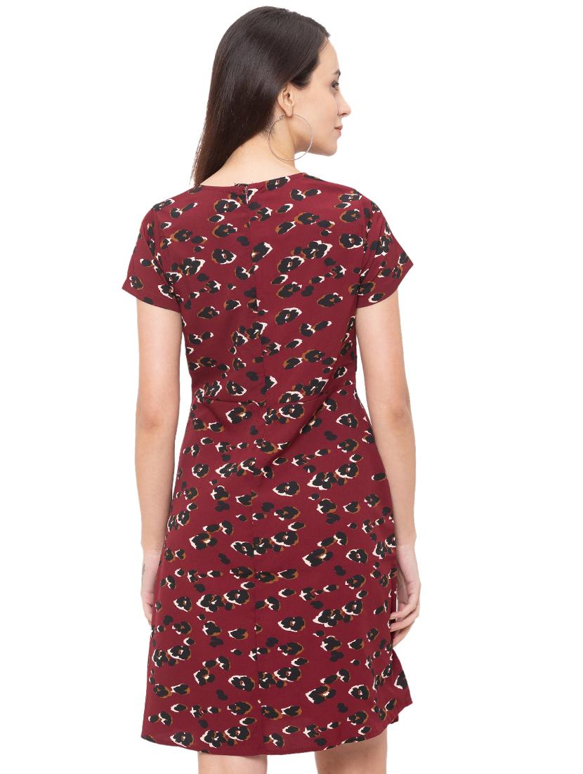 tie front round neck a-line dress - 17264076 - Zoom Image - 3