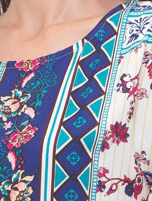 round neck printed full leg jumpsuit - 17264117 - Standard Image - 5