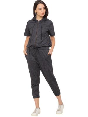 hooded neck drawstring waist jumpsuit - 17264119 - Standard Image - 2
