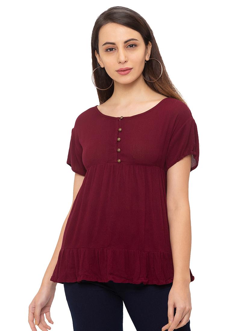 styled back solid top - 17264200 - Zoom Image - 1