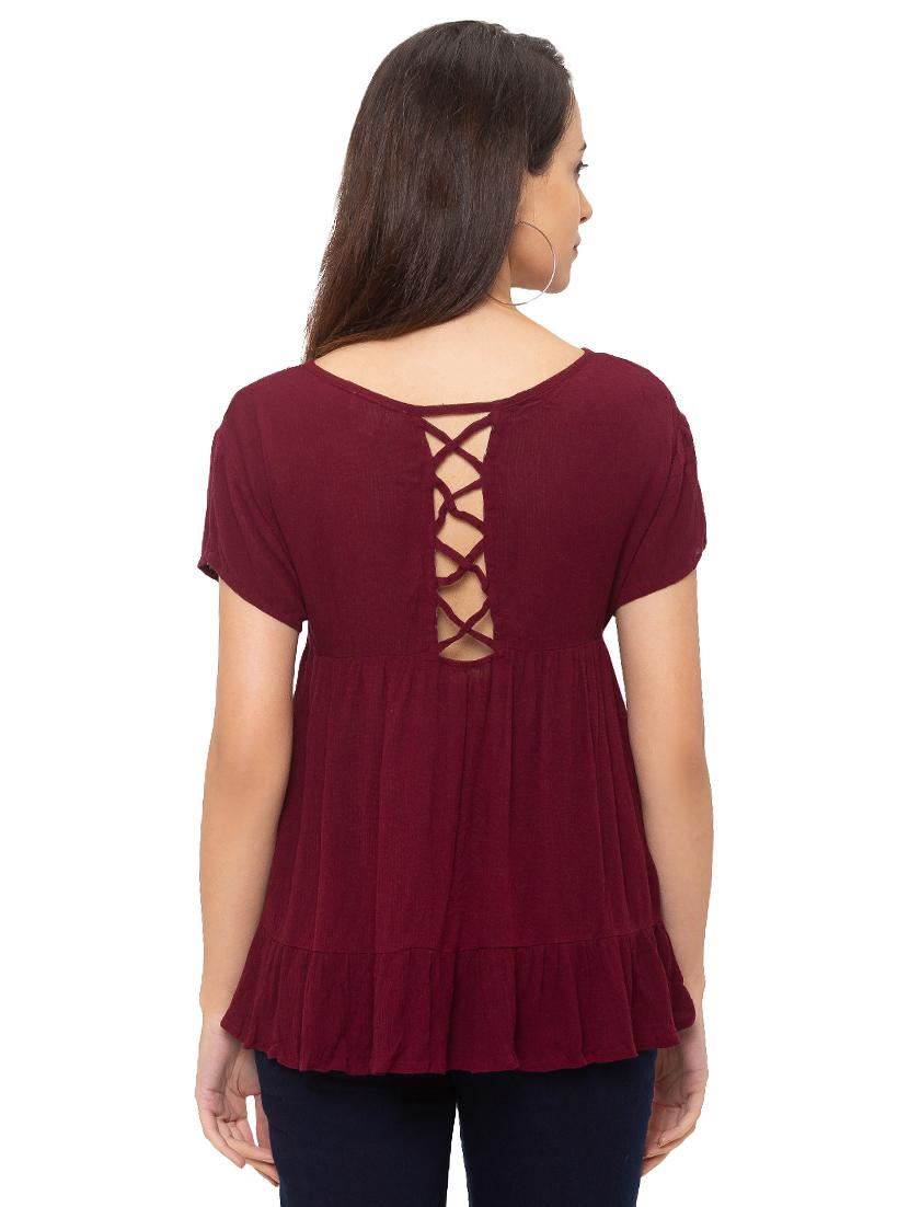 styled back solid top - 17264200 - Zoom Image - 3