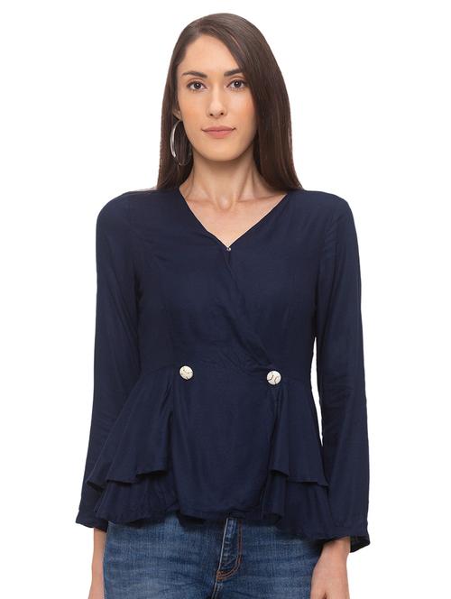 v-neck peplum top - 17264213 - Standard Image - 1
