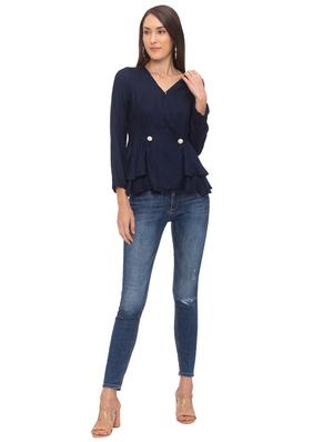 v-neck peplum top - 17264213 - Standard Image - 4