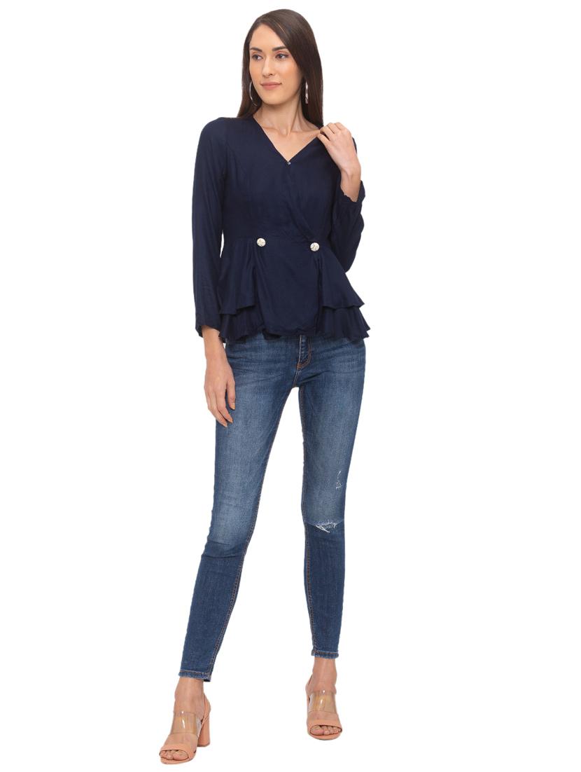 v-neck peplum top - 17264213 - Zoom Image - 4