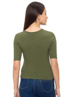 round neck textured top - 17264222 - Standard Image - 3