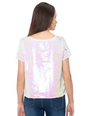 round neck sequined top - 17264275 - Standard Image - 3