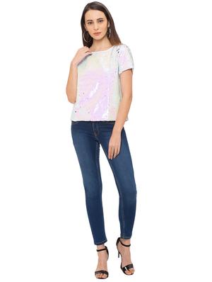 round neck sequined top - 17264275 - Standard Image - 4