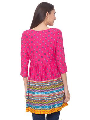 tie up neck printed tunic - 17264284 - Standard Image - 3