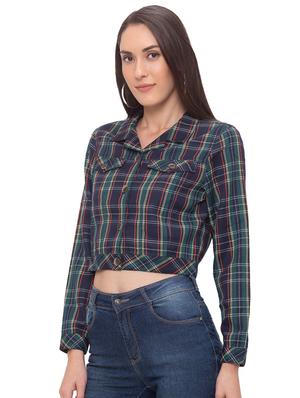 checkered crop jacket - 17264320 - Standard Image - 2