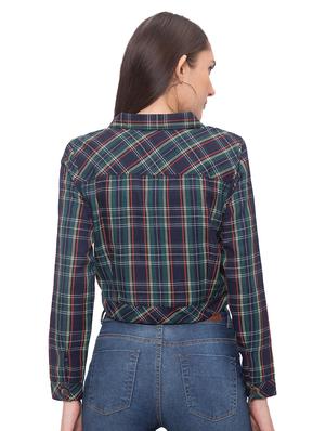 checkered crop jacket - 17264320 - Standard Image - 3