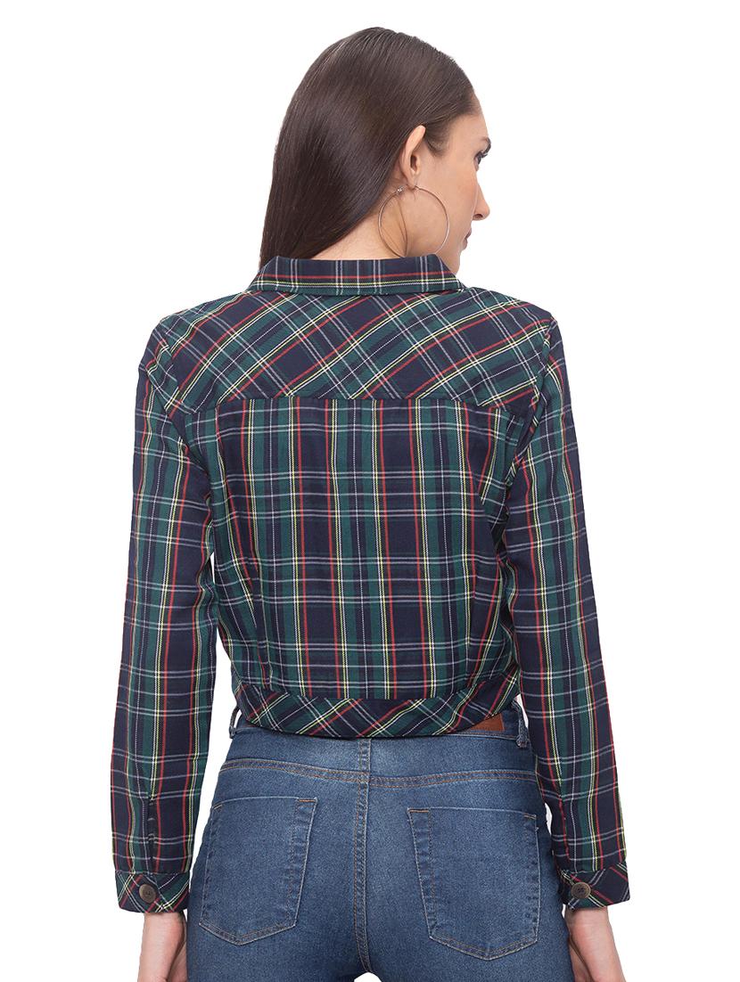 checkered crop jacket - 17264320 - Zoom Image - 3