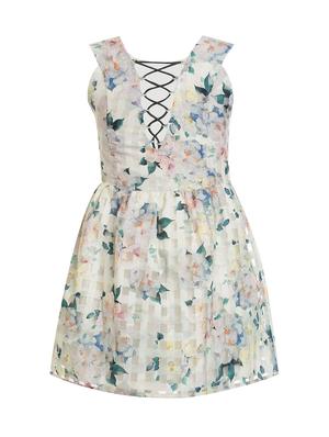 white silk blend frock - 17264404 - Standard Image - 2