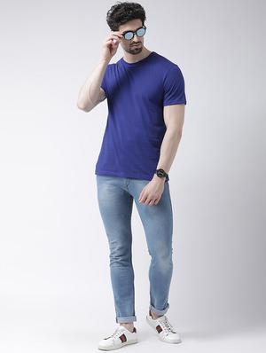 blue solid t-shirt - 17264519 - Standard Image - 4