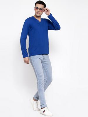 blue solid t-shirt - 17264532 - Standard Image - 4