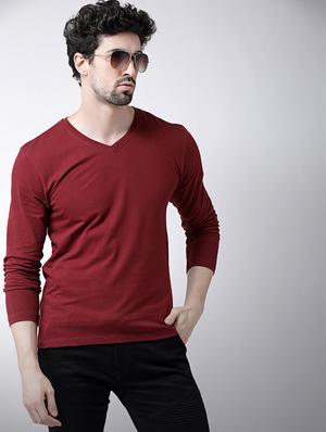 maroon solid t-shirt - 17264535 - Standard Image - 2