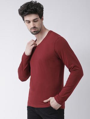 maroon solid t-shirt - 17264535 - Standard Image - 3