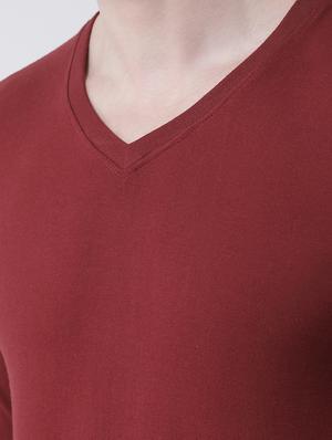 maroon solid t-shirt - 17264535 - Standard Image - 5