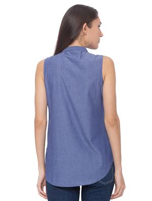 mandarin neck embroidered detail shirt - 17264609 - Standard Image - 3