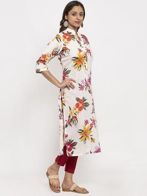 floral straight kurta - 17264645 - Standard Image - 2