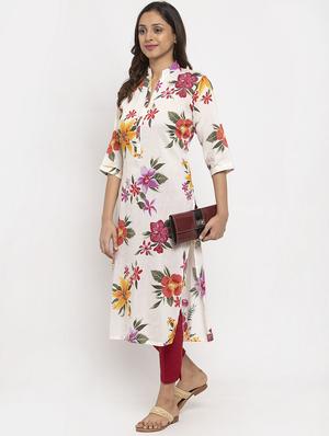 floral straight kurta - 17264645 - Standard Image - 4