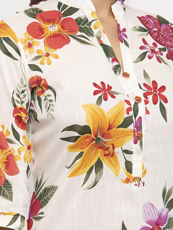 floral straight kurta - 17264645 - Zoom Image - 5
