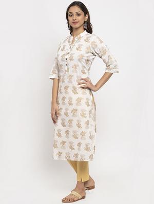 foil print straight kurta - 17264650 - Standard Image - 2