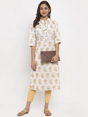 foil print straight kurta - 17264650 - Standard Image - 4