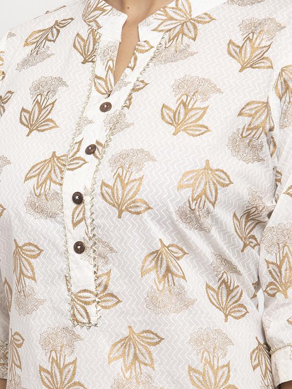 foil print straight kurta - 17264650 - Zoom Image - 5