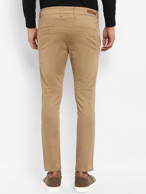 beige solid chinos - 17264666 - Standard Image - 3