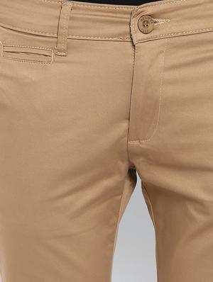 beige solid chinos - 17264666 - Standard Image - 5