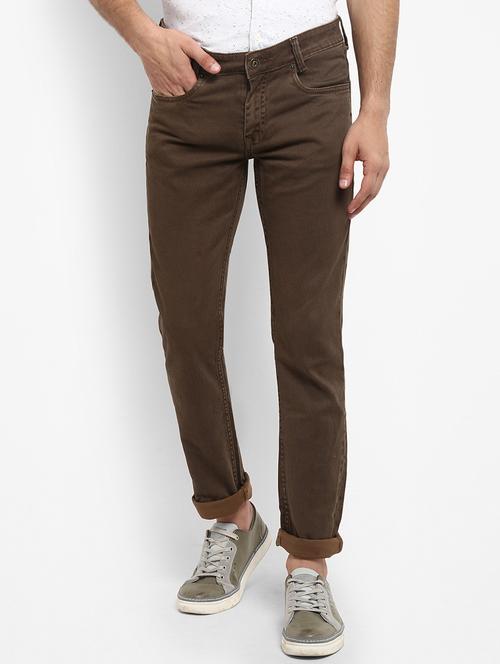 brown printed denim jeans - 17264667 - Standard Image - 1
