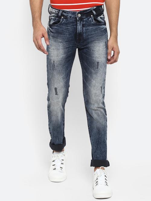 blue heavy washed ripped denim jeans - 17264674 - Standard Image - 1