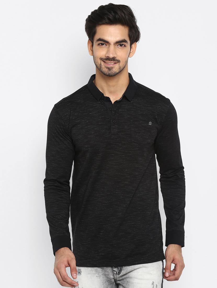black melange collared t-shirt - 17264693 - Zoom Image - 1