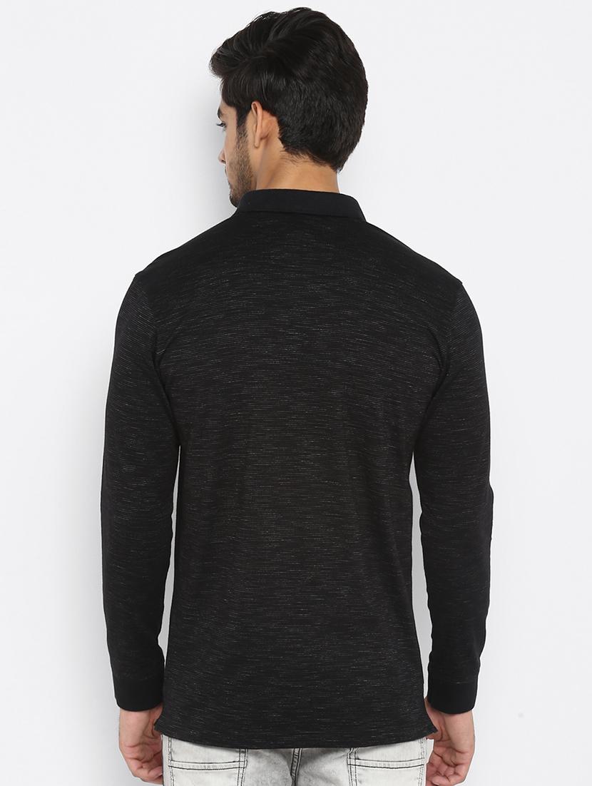 black melange collared t-shirt - 17264693 - Zoom Image - 3